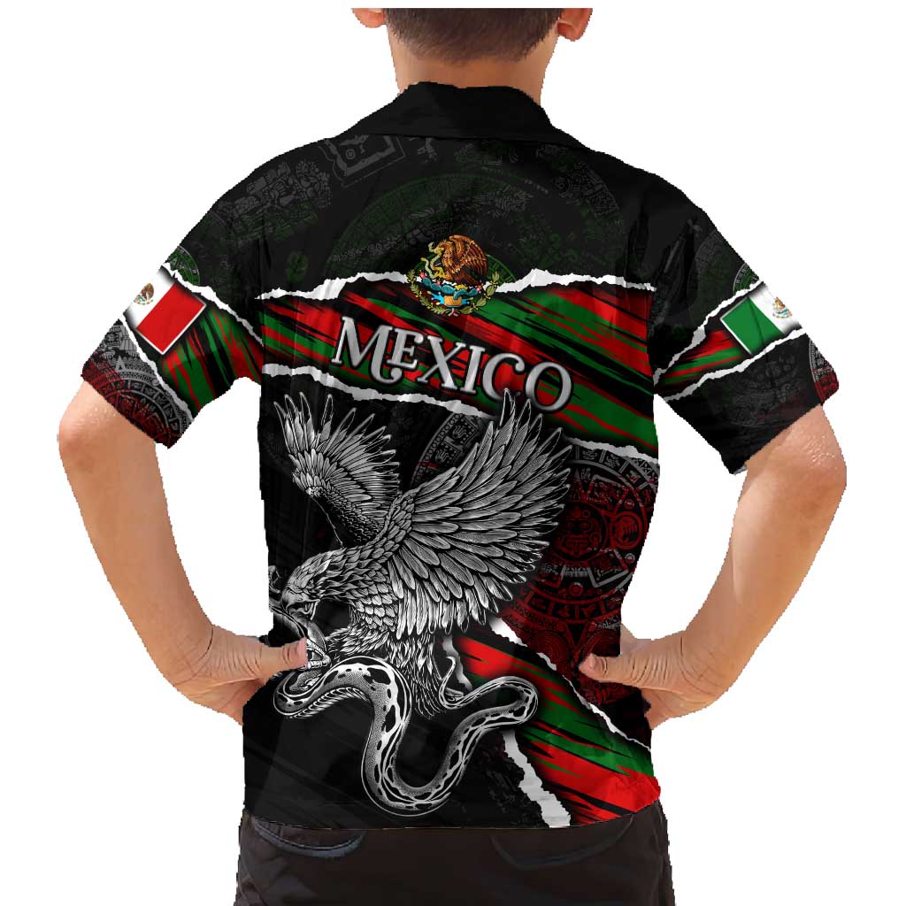 Eagle Snake Mexico Family Matching Mermaid Dress and Hawaiian Shirt Aztec Sun Stone