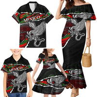 Eagle Snake Mexico Family Matching Mermaid Dress and Hawaiian Shirt Aztec Sun Stone