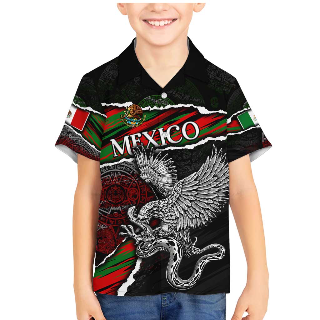 Eagle Snake Mexico Family Matching Mermaid Dress and Hawaiian Shirt Aztec Sun Stone