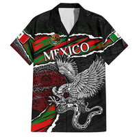 Eagle Snake Mexico Family Matching Short Sleeve Bodycon Dress and Hawaiian Shirt Aztec Sun Stone