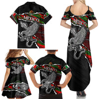 Eagle Snake Mexico Family Matching Summer Maxi Dress and Hawaiian Shirt Aztec Sun Stone