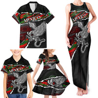 Eagle Snake Mexico Family Matching Tank Maxi Dress and Hawaiian Shirt Aztec Sun Stone