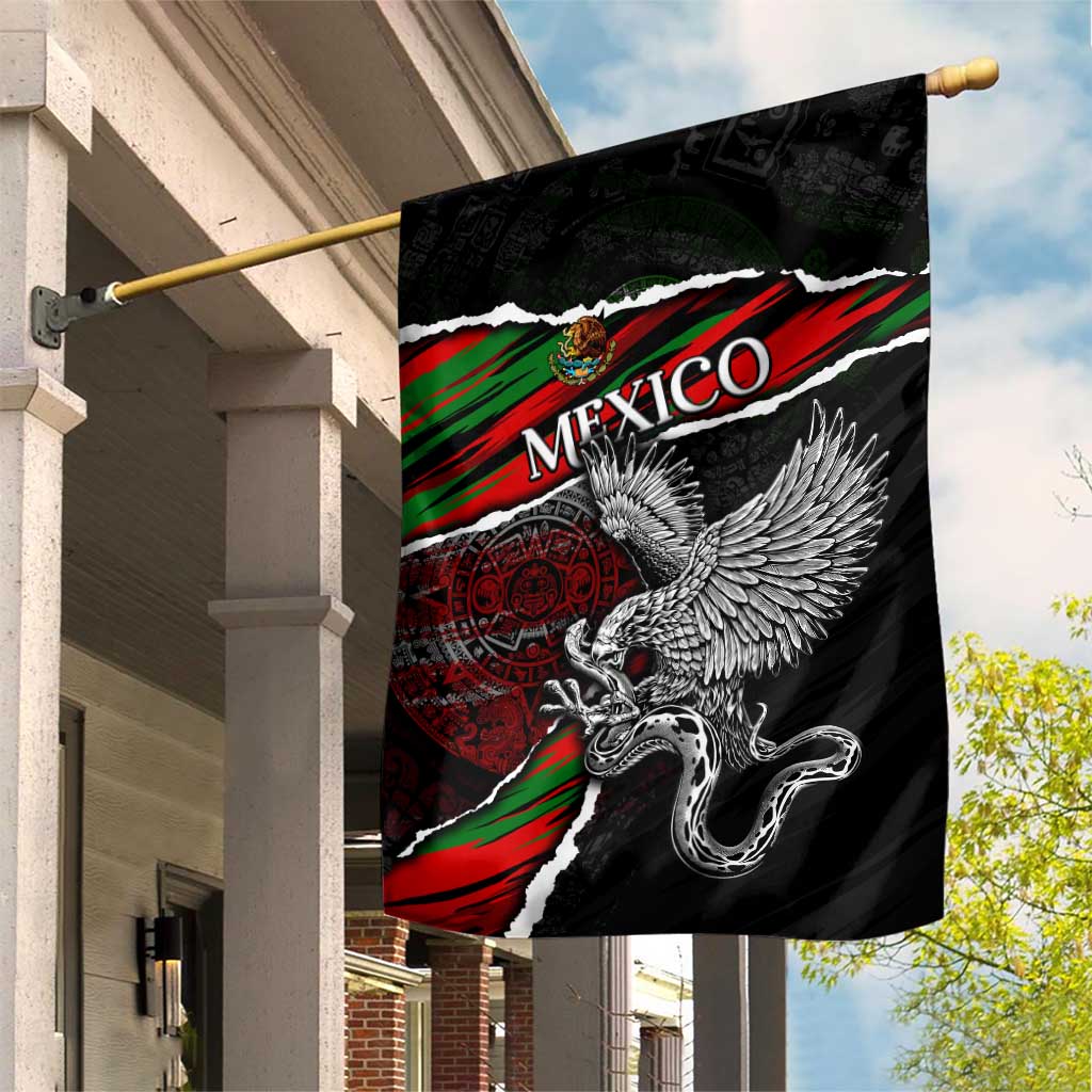 Eagle Snake Mexico Garden Flag Aztec Sun Stone