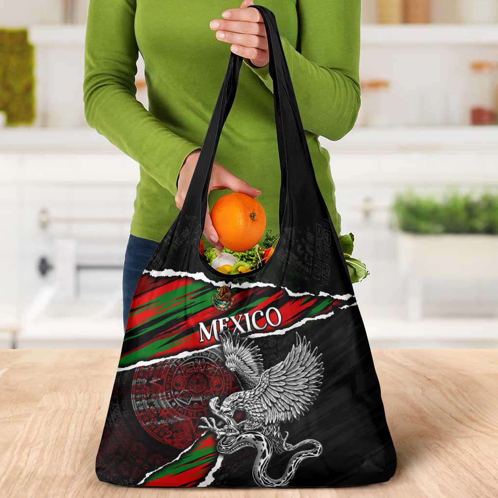 Eagle Snake Mexico Grocery Bag Aztec Sun Stone
