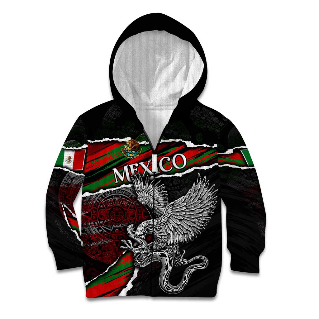 Eagle Snake Mexico Kid Hoodie Aztec Sun Stone