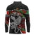 Eagle Snake Mexico Long Sleeve Polo Shirt Aztec Sun Stone