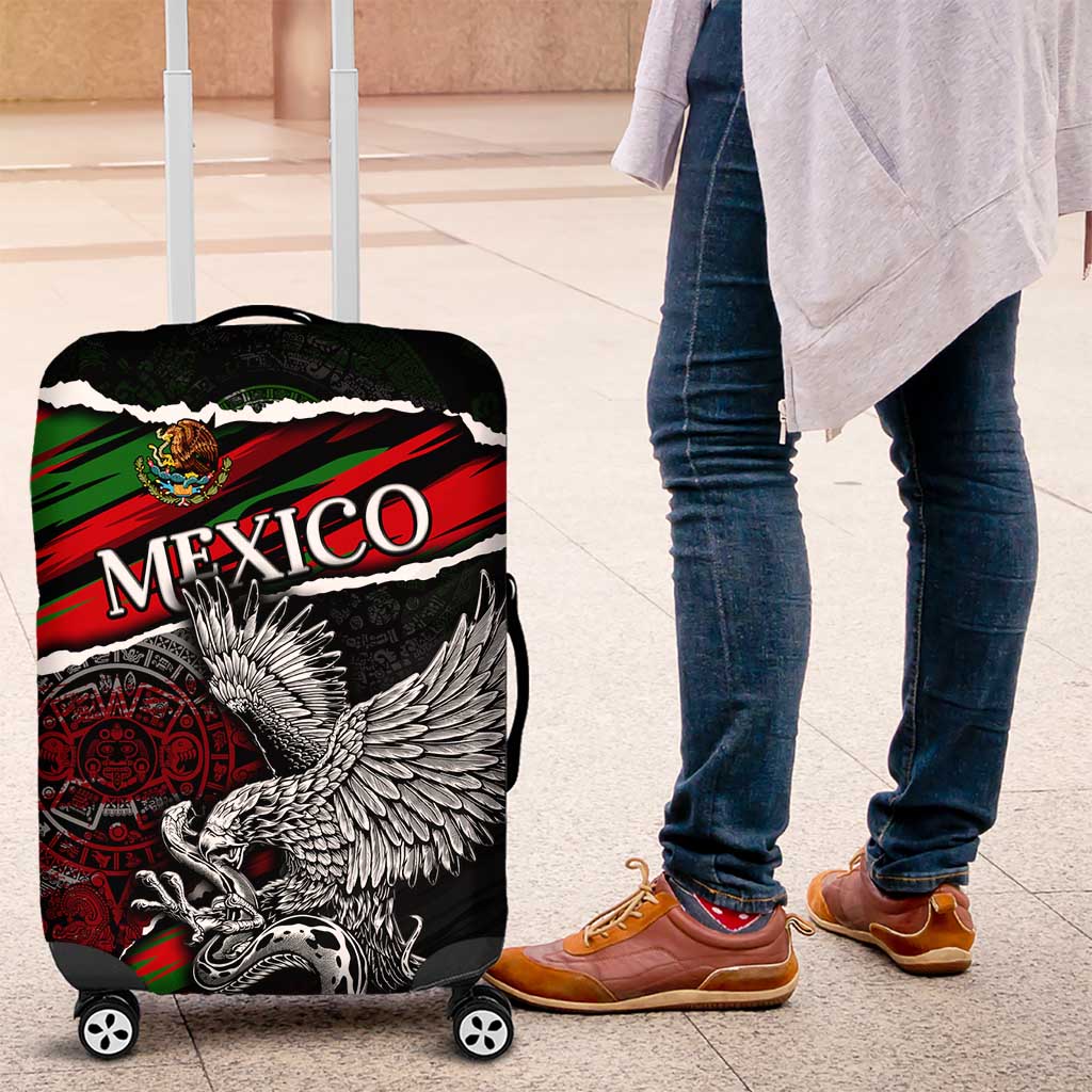 Eagle Snake Mexico Luggage Cover Aztec Sun Stone
