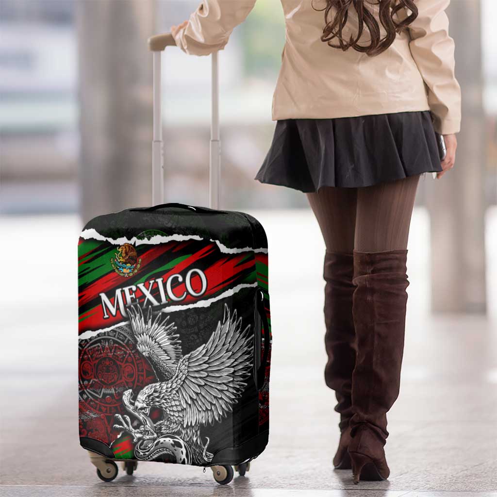 Eagle Snake Mexico Luggage Cover Aztec Sun Stone