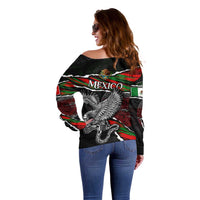 Eagle Snake Mexico Off Shoulder Sweater Aztec Sun Stone