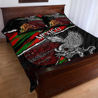 Eagle Snake Mexico Quilt Bed Set Aztec Sun Stone