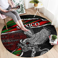 Eagle Snake Mexico Round Carpet Aztec Sun Stone