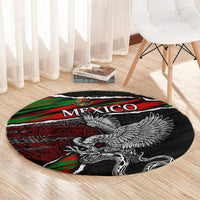 Eagle Snake Mexico Round Carpet Aztec Sun Stone