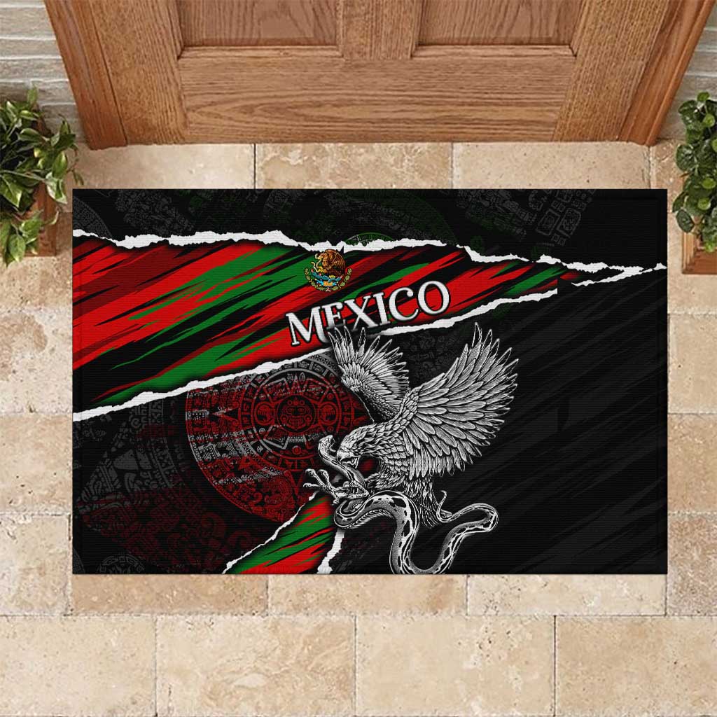 Eagle Snake Mexico Rubber Doormat Aztec Sun Stone