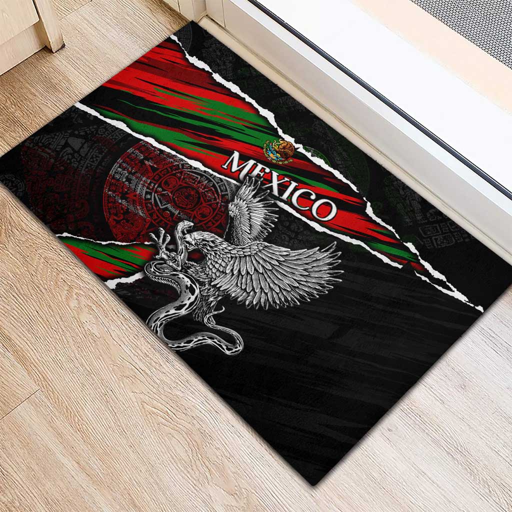 Eagle Snake Mexico Rubber Doormat Aztec Sun Stone
