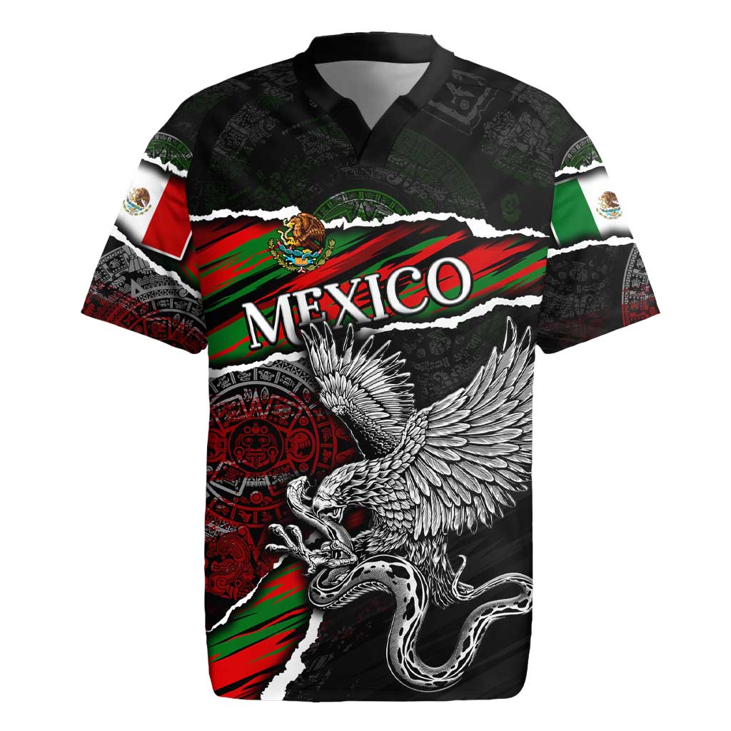 Eagle Snake Mexico Rugby Jersey Aztec Sun Stone