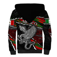 Eagle Snake Mexico Sherpa Hoodie Aztec Sun Stone