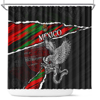 Eagle Snake Mexico Shower Curtain Aztec Sun Stone