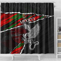 Eagle Snake Mexico Shower Curtain Aztec Sun Stone
