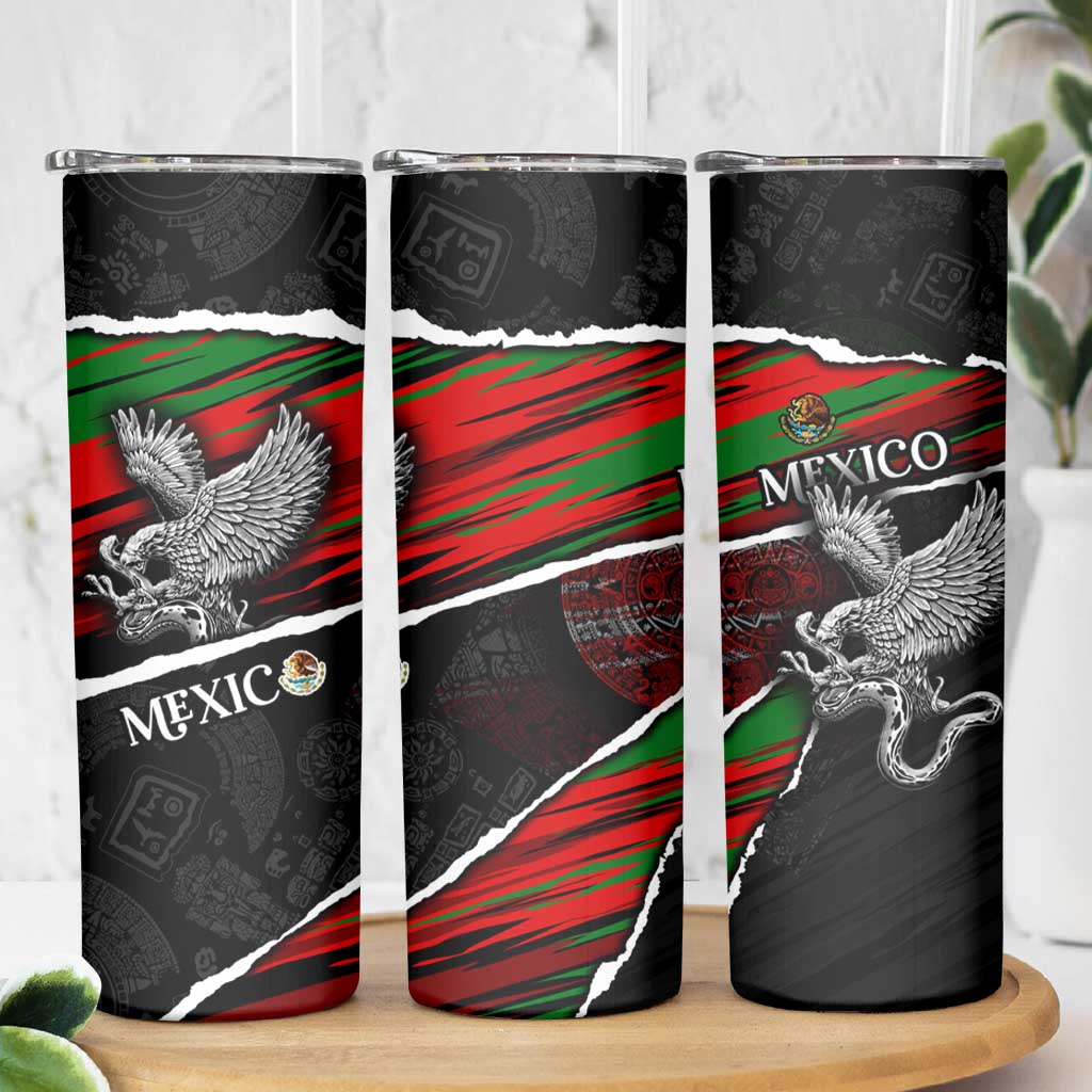 Eagle Snake Mexico Skinny Tumbler Aztec Sun Stone