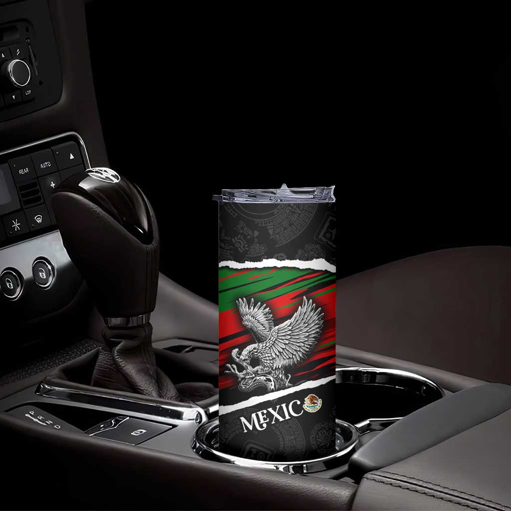 Eagle Snake Mexico Skinny Tumbler Aztec Sun Stone
