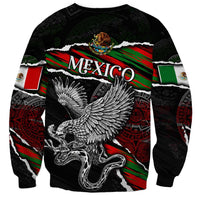 Eagle Snake Mexico Sweatshirt Aztec Sun Stone
