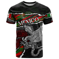 Eagle Snake Mexico T Shirt Aztec Sun Stone