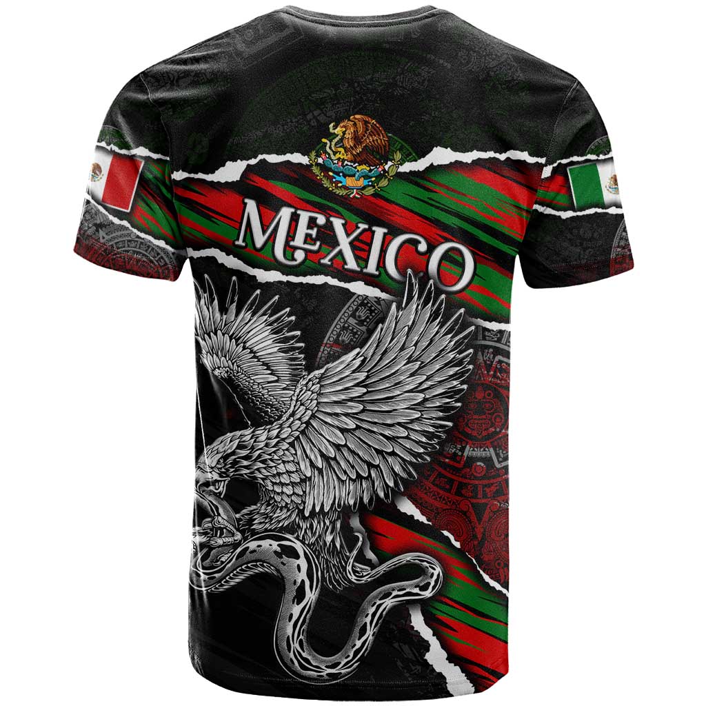 Eagle Snake Mexico T Shirt Aztec Sun Stone