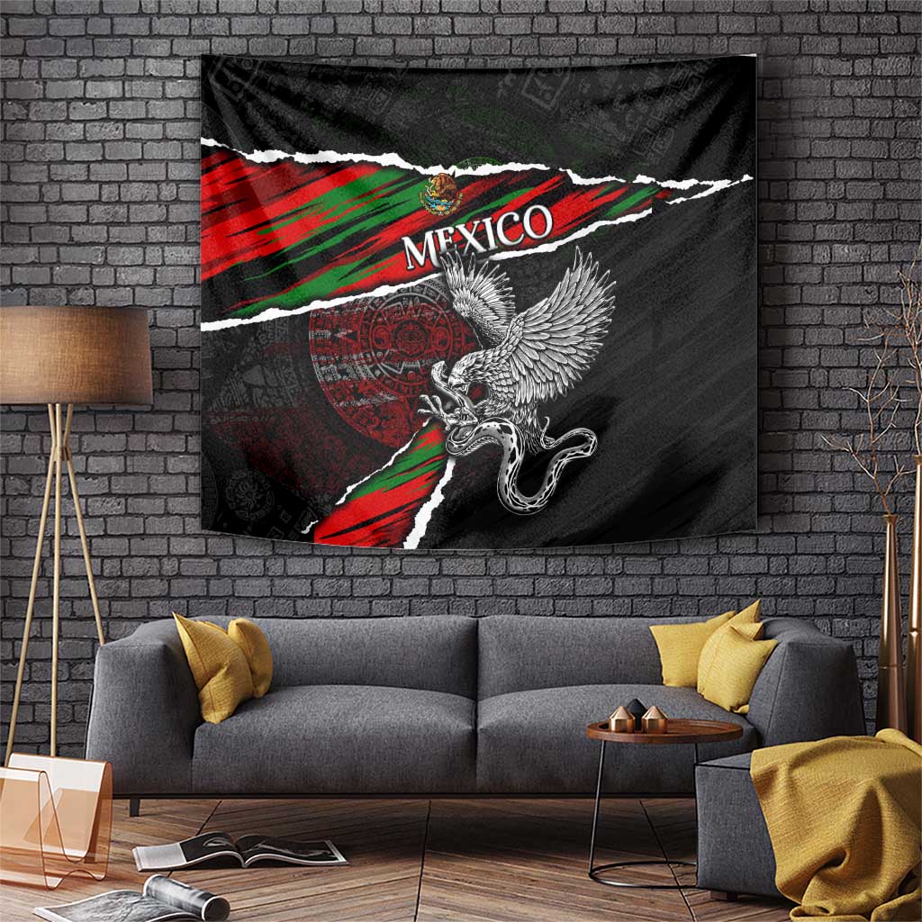 Eagle Snake Mexico Tapestry Aztec Sun Stone