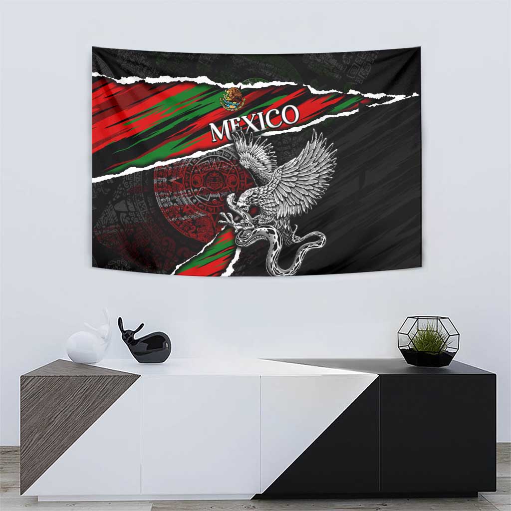 Eagle Snake Mexico Tapestry Aztec Sun Stone