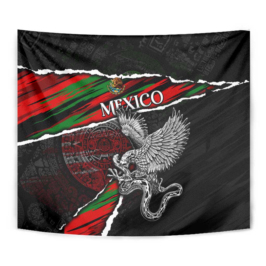 Eagle Snake Mexico Tapestry Aztec Sun Stone