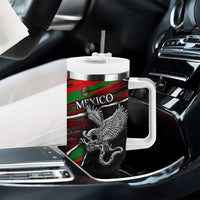 Eagle Snake Mexico Tumbler With Handle Aztec Sun Stone