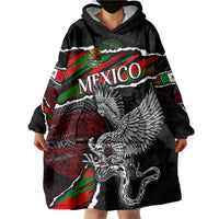 Eagle Snake Mexico Wearable Blanket Hoodie Aztec Sun Stone