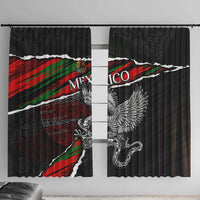 Eagle Snake Mexico Window Curtain Aztec Sun Stone