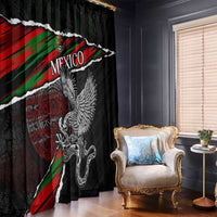 Eagle Snake Mexico Window Curtain Aztec Sun Stone