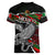Eagle Snake Mexico Women V-Neck T-Shirt Aztec Sun Stone