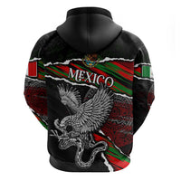 Eagle Snake Mexico Zip Hoodie Aztec Sun Stone