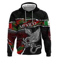 Eagle Snake Mexico Zip Hoodie Aztec Sun Stone