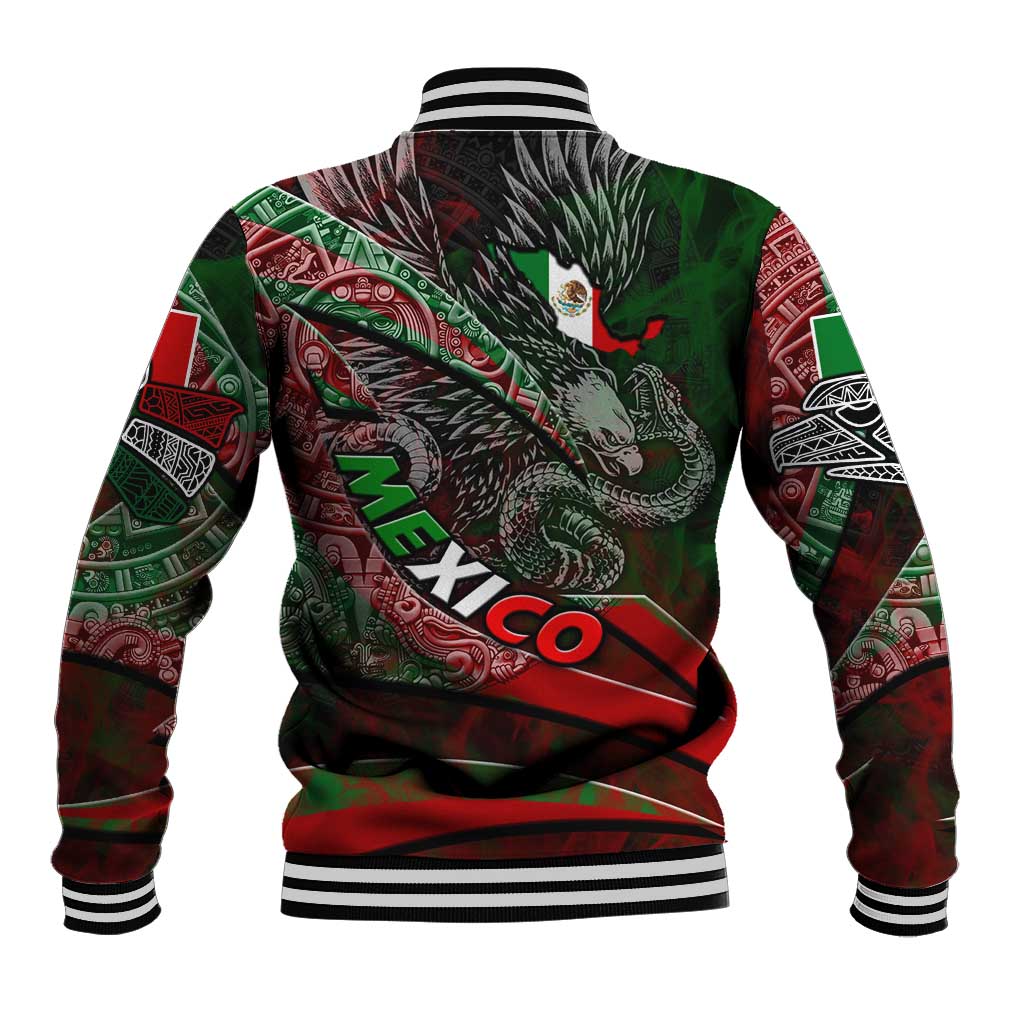 Mexico Aztec Eagle Flag Baseball Jacket Tribal Warrior Art