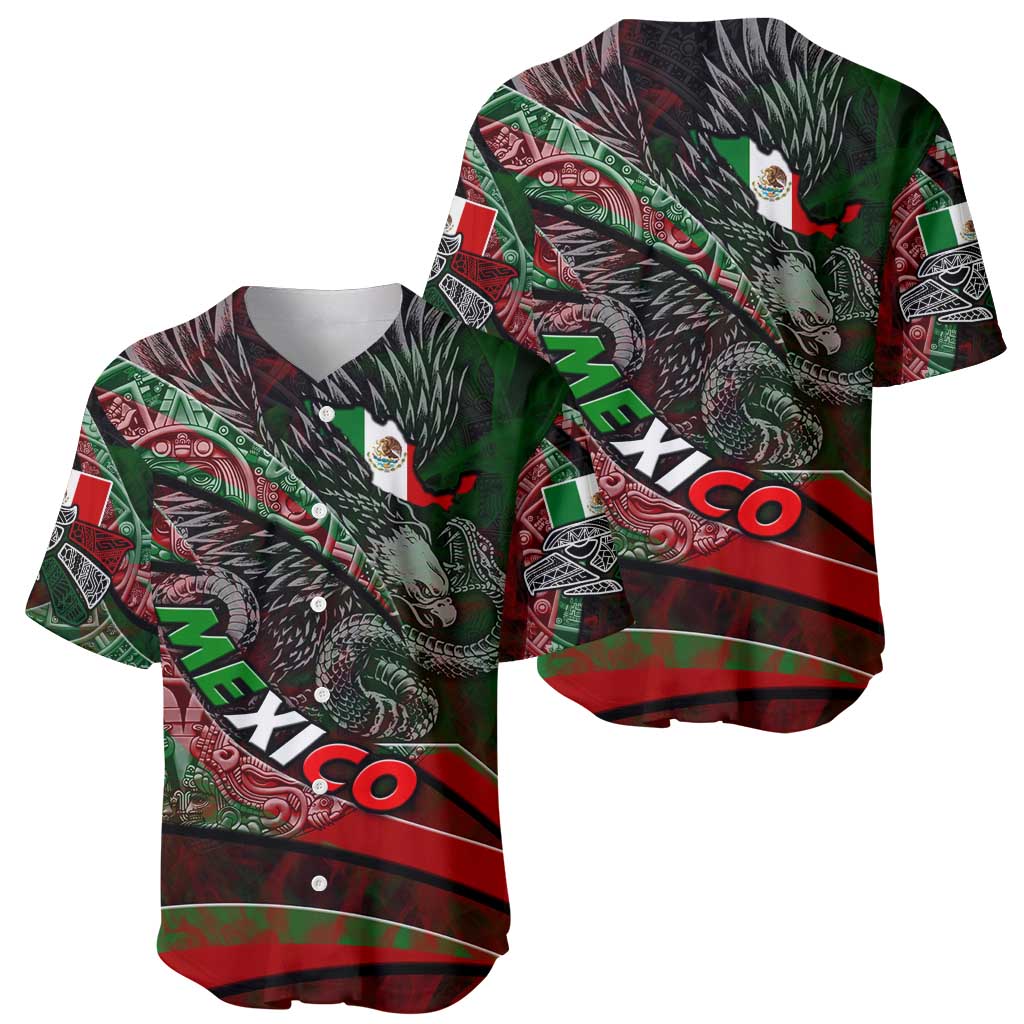 Mexico Aztec Eagle Flag Baseball Jersey Tribal Warrior Art