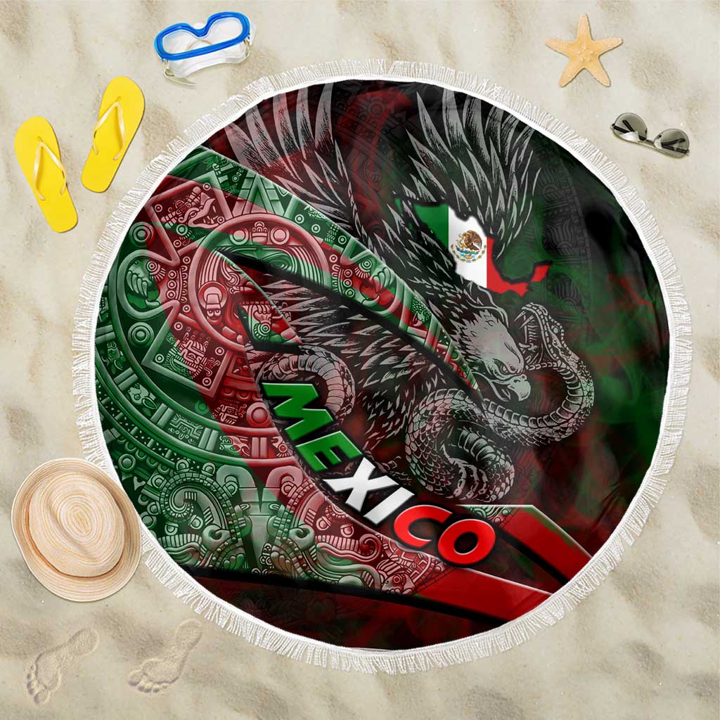 Mexico Aztec Eagle Flag Beach Blanket Tribal Warrior Art
