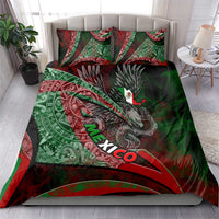 Mexico Aztec Eagle Flag Bedding Set Tribal Warrior Art