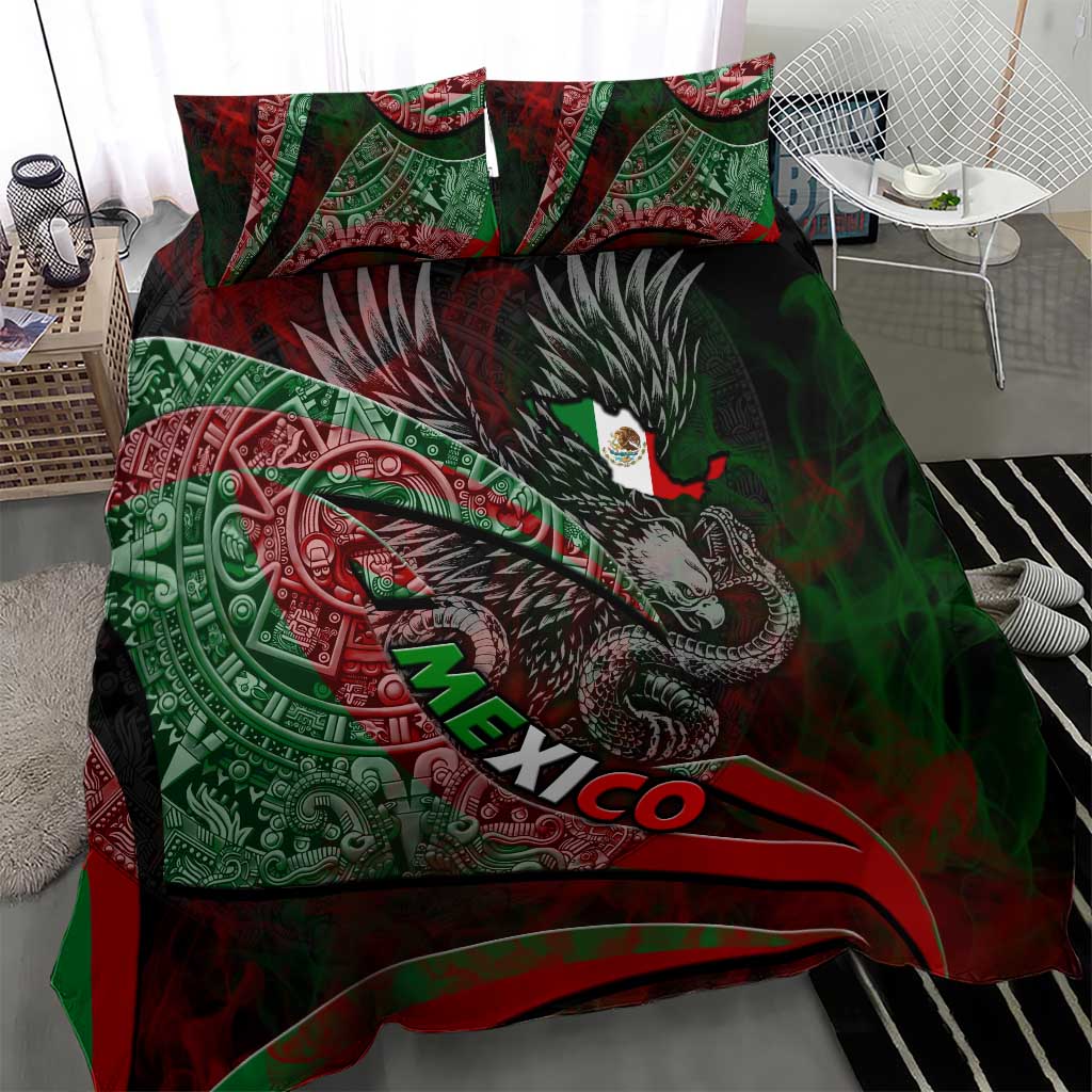 Mexico Aztec Eagle Flag Bedding Set Tribal Warrior Art