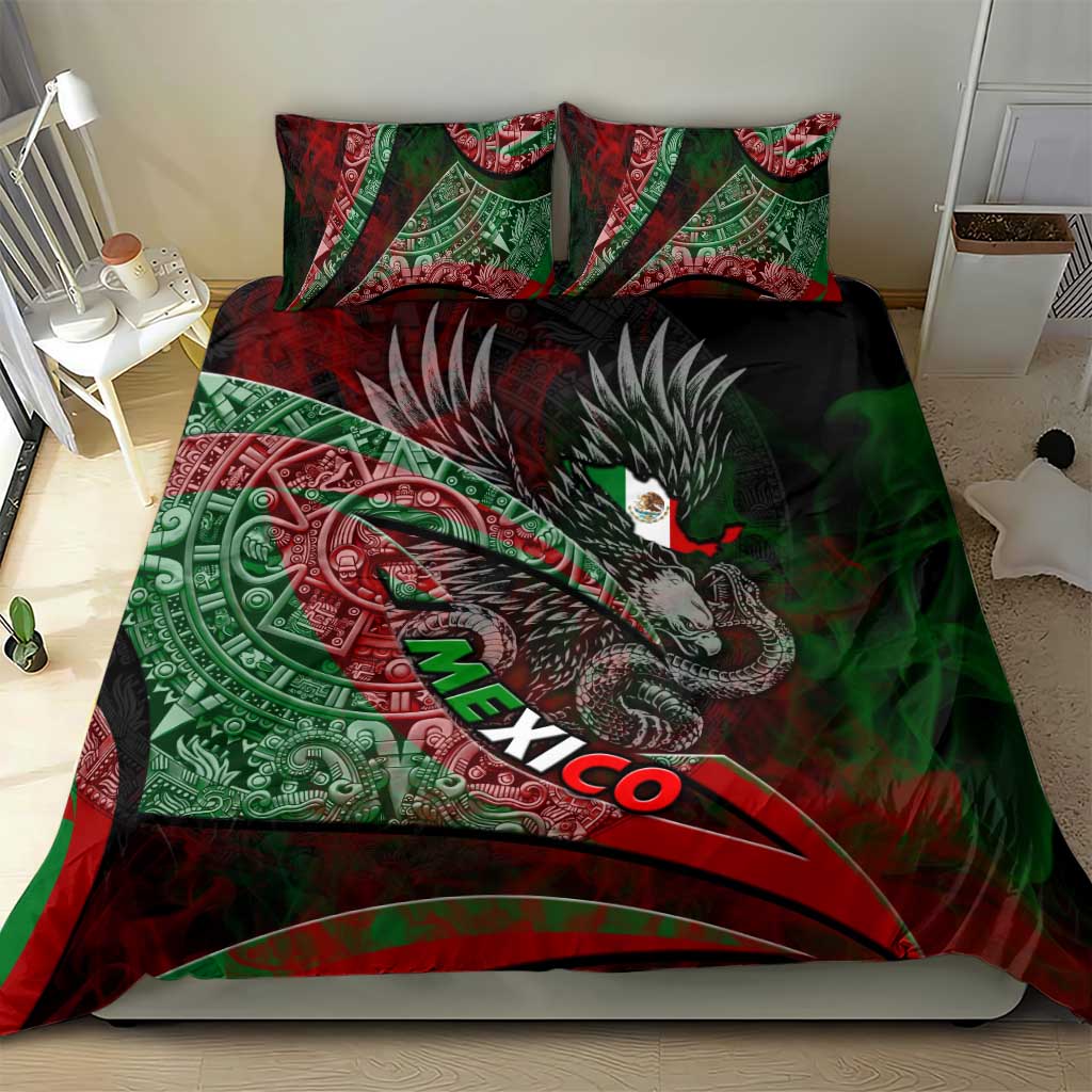 Mexico Aztec Eagle Flag Bedding Set Tribal Warrior Art