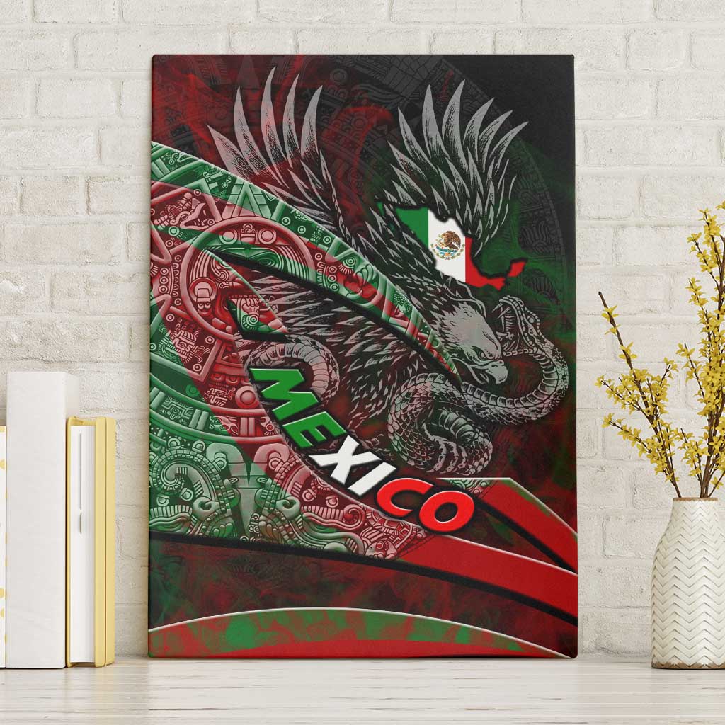 Mexico Aztec Eagle Flag Canvas Wall Art Tribal Warrior Art