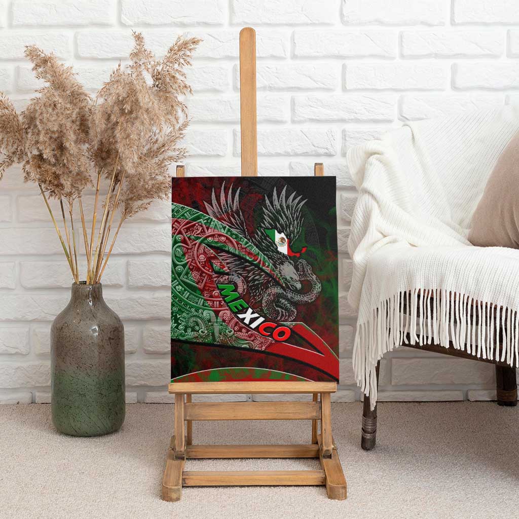 Mexico Aztec Eagle Flag Canvas Wall Art Tribal Warrior Art