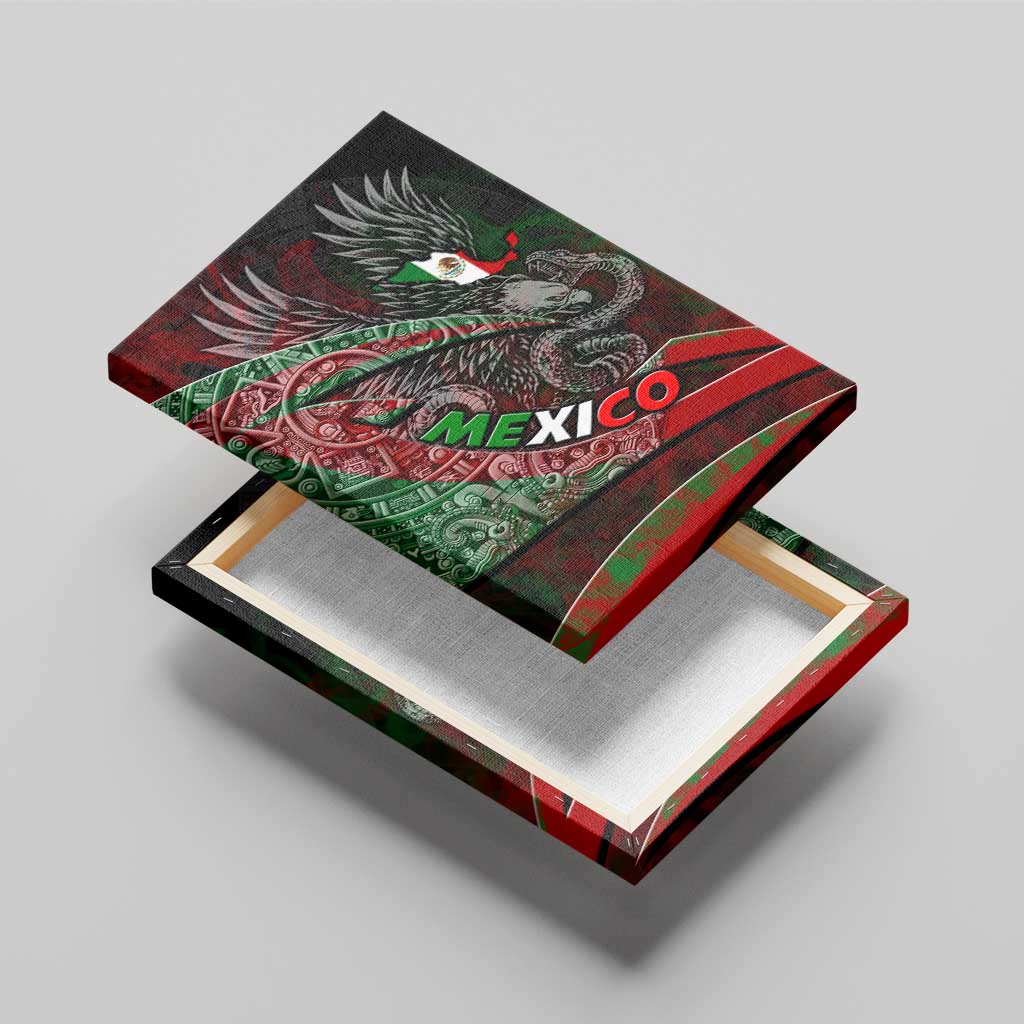 Mexico Aztec Eagle Flag Canvas Wall Art Tribal Warrior Art