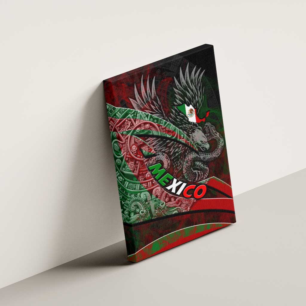 Mexico Aztec Eagle Flag Canvas Wall Art Tribal Warrior Art
