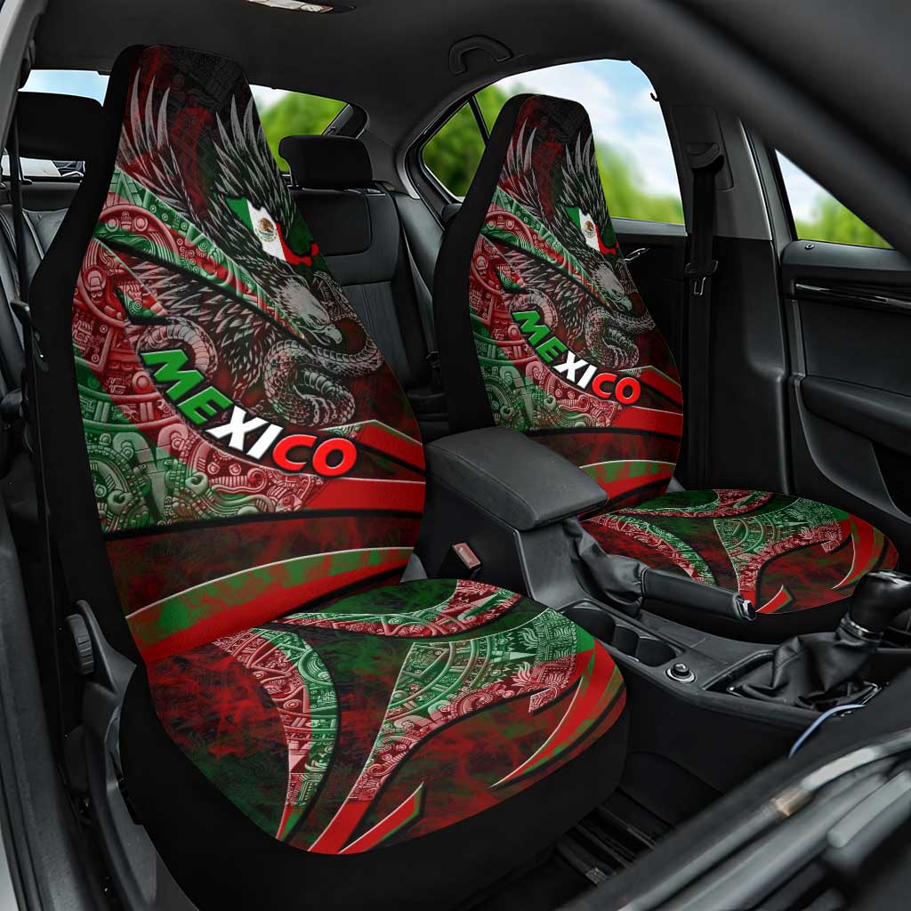 Mexico Aztec Eagle Flag Car Seat Cover Tribal Warrior Art