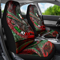 Mexico Aztec Eagle Flag Car Seat Cover Tribal Warrior Art