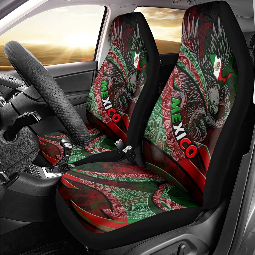 Mexico Aztec Eagle Flag Car Seat Cover Tribal Warrior Art